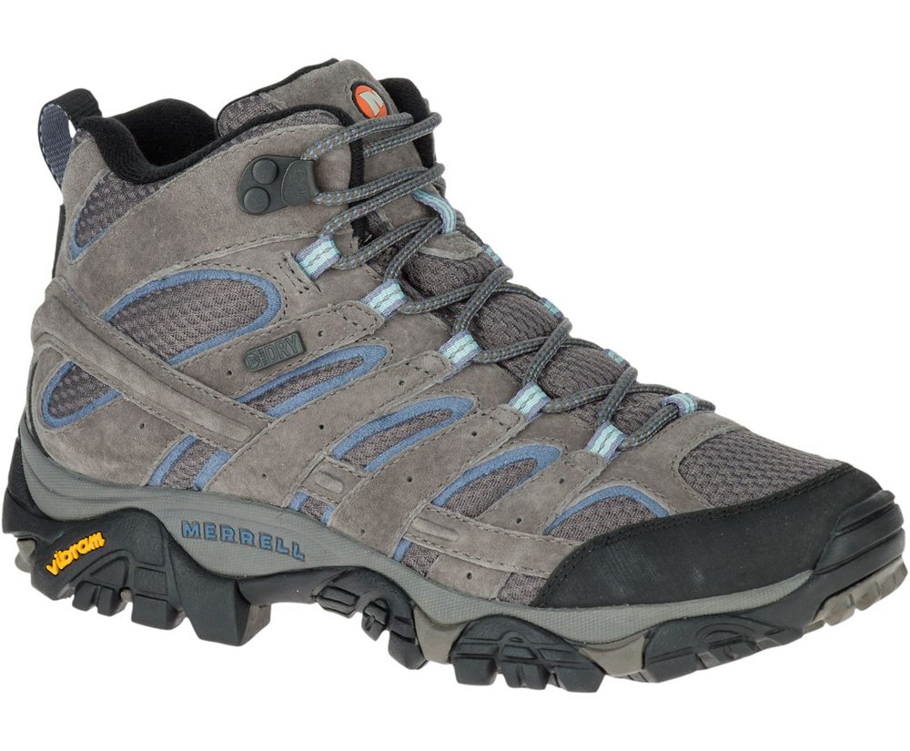 Merrell Boots Grey - Moab 2 Mid Waterproof - Womens 62QCYSKOX